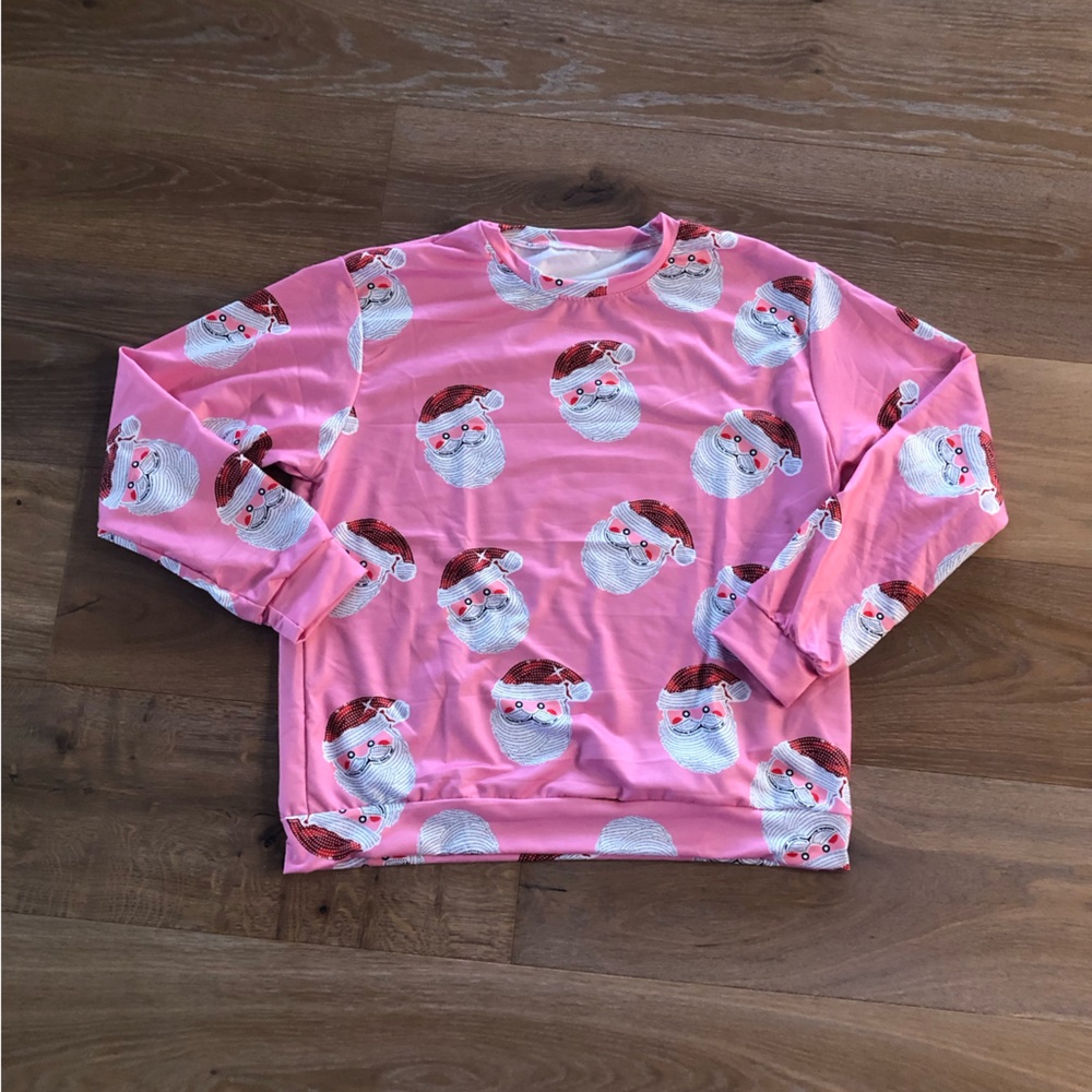 NWOT Large ladies Santa long sleeve shirt